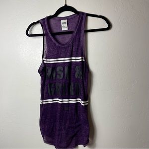Victoria’s secret pink Women’s Burnout Tank Top Rise & Grind Size XS Purple